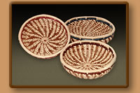 Pine Needle Baskets with colored raffia band