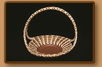 Pine Needle Basket with Pottery Base & Handle