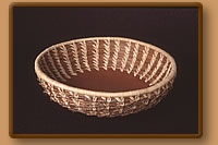 Pine Needle Basket with Pottery Base