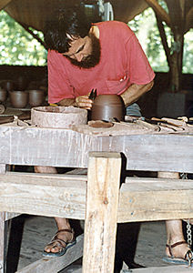 Tom at his wheel.