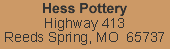 Hess Pottery Physical Address