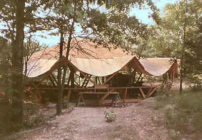 Yurt while under construction.